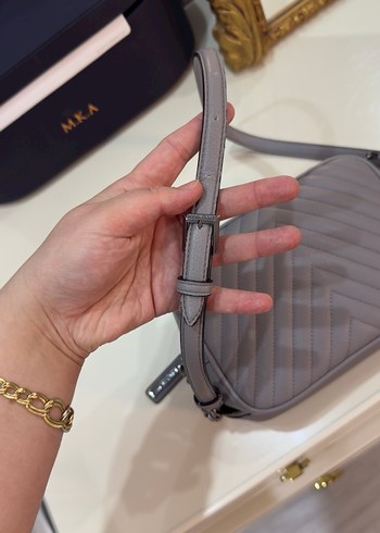 Gri Deri Kadın Çanta - Görsel 4