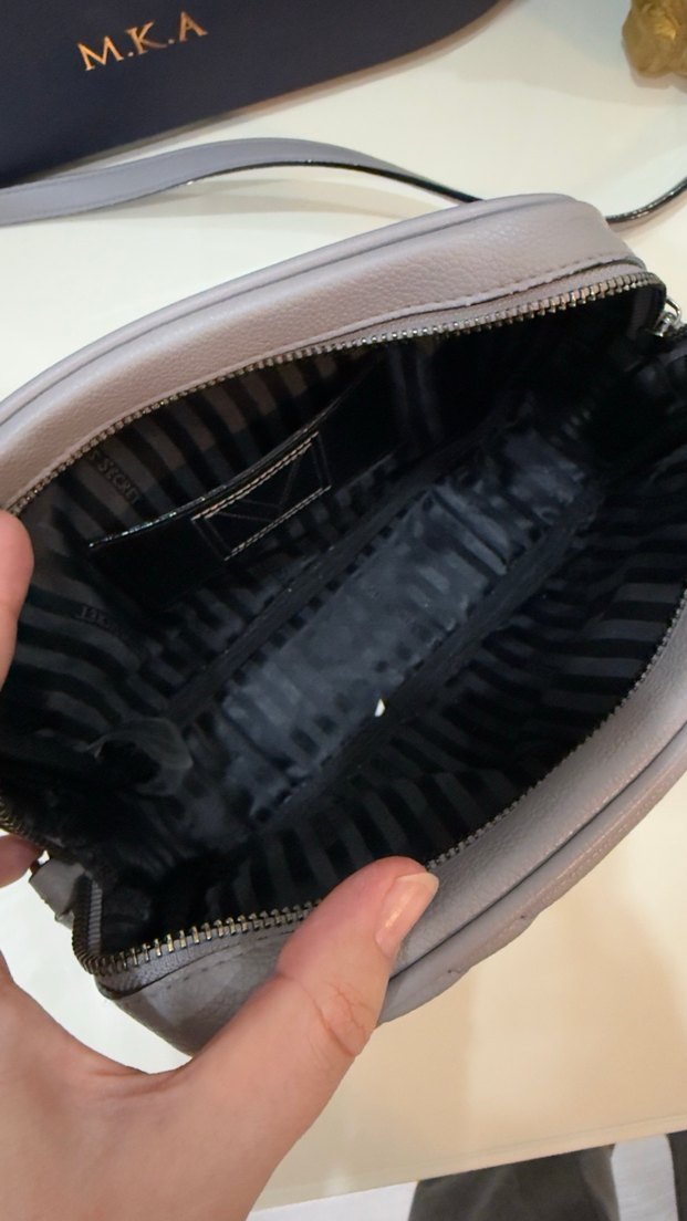 Gri Deri Kadın Çanta - Görsel 2