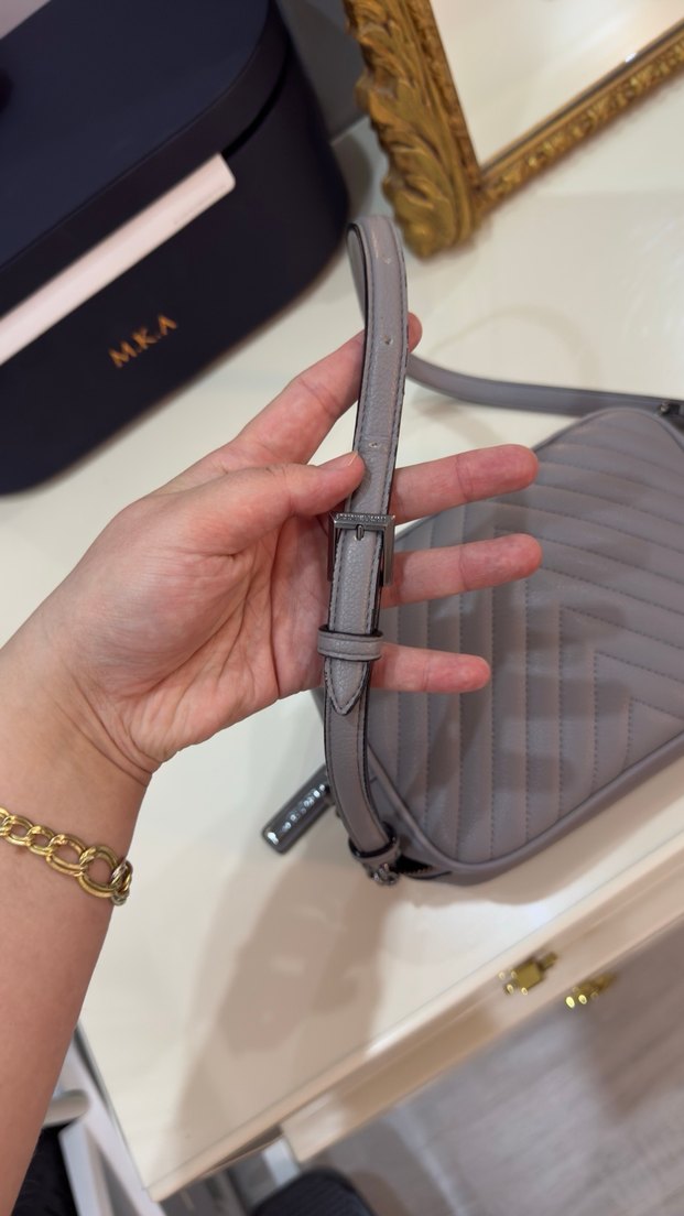 Gri Deri Kadın Çanta - Görsel 4