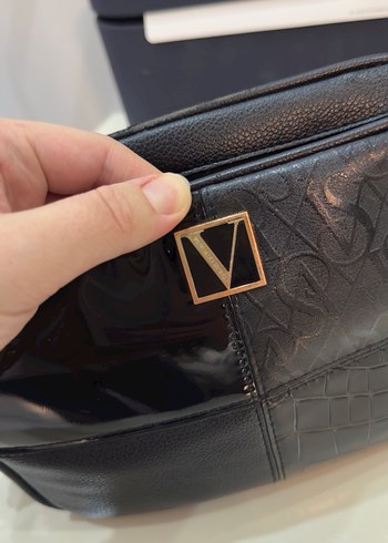 Kadın Siyah Deri Yılan Desenli Omuz Çantası - Görsel 2