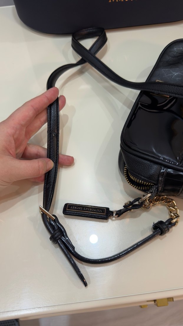 Kadın Siyah Deri Yılan Desenli Omuz Çantası - Görsel 5