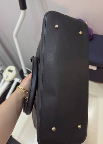 Siyah Deri Klasik Kadın Çanta - Görsel 3