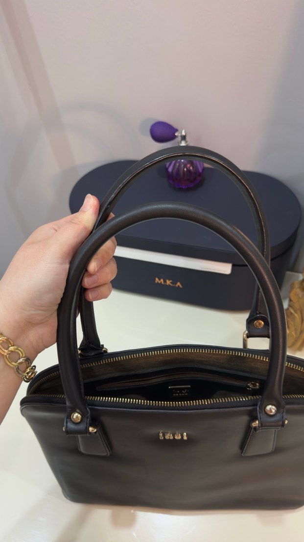 Siyah Deri Klasik Kadın Çanta - Görsel 4