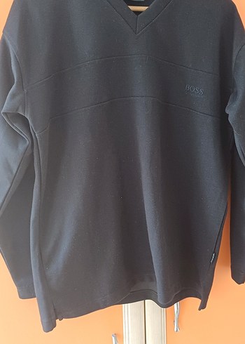 Erkek Siyah V Yaka Sweatshirt en 55 cm - Görsel 3