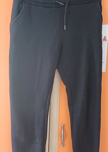 Siyah Rahat Kesim Kadın Eşofman Altı içi polar - Görsel 3