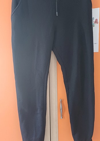 Siyah Rahat Kesim Kadın Eşofman Altı içi polar - Görsel 2