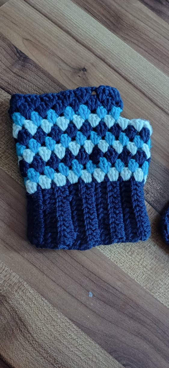 Renkli Bohem Örgü Kadın Eldiveni - Görsel 2