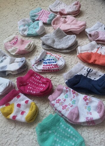 20 adet kız bebek yenidoğan çorapları