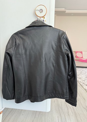 LC Waikiki Siyah çoçuk Deri Biker Ceket