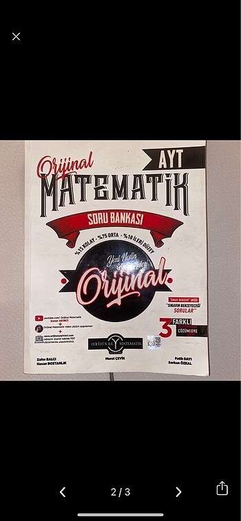 orijinal paraf 3D metin eyüp b matematik geometri soru bankası #