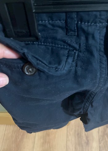 24-36 Ay Beden Kemerli Erkek Çocuk Lacivert Çift Kat Kot Pantolon