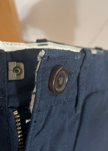 24-36 Ay Beden lacivert Renk Kemerli Erkek Çocuk Lacivert Çift Kat Kot Pantolon
