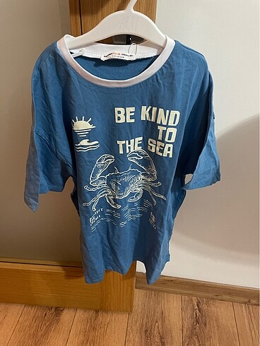 Koton Yengeç desenli mavi t-shirt