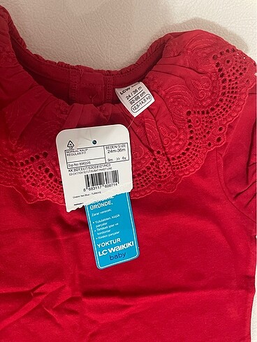 LC Waikiki Hiç kullanılmamış kız çocuk dantel yakalı pamuk t-shirt