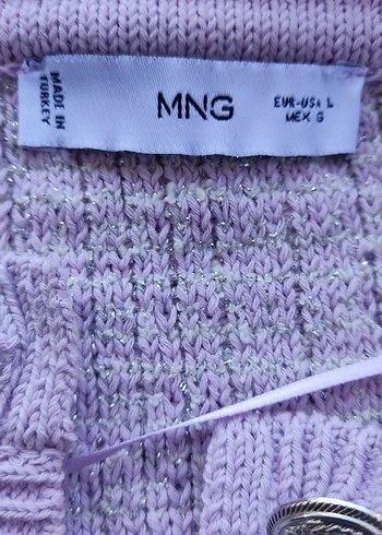 Mango Düğmeli Mor lila Midi Triko klasik Chanel model