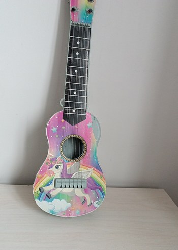 Renkli Unicorn Desenli Müzik Oyuncağı Gitar
