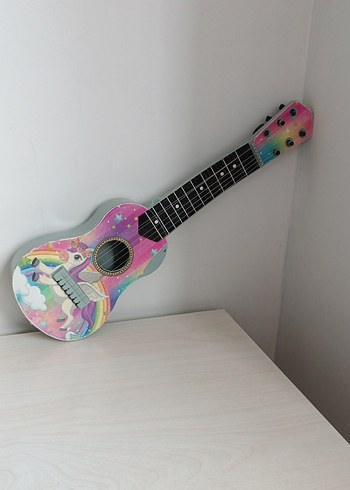  Beden Renk Renkli Unicorn Desenli Müzik Oyuncağı Gitar