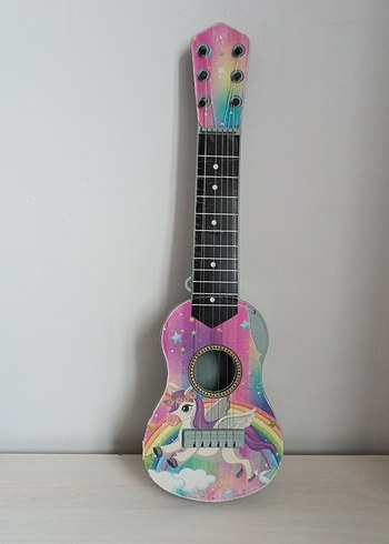  Beden Renkli Unicorn Desenli Müzik Oyuncağı Gitar