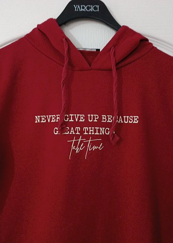 s Beden Bordo Kapüşonlu Kadın Sweatshirt