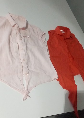 Kırmızı Mini Keten Kadın Bluz - Görsel 2