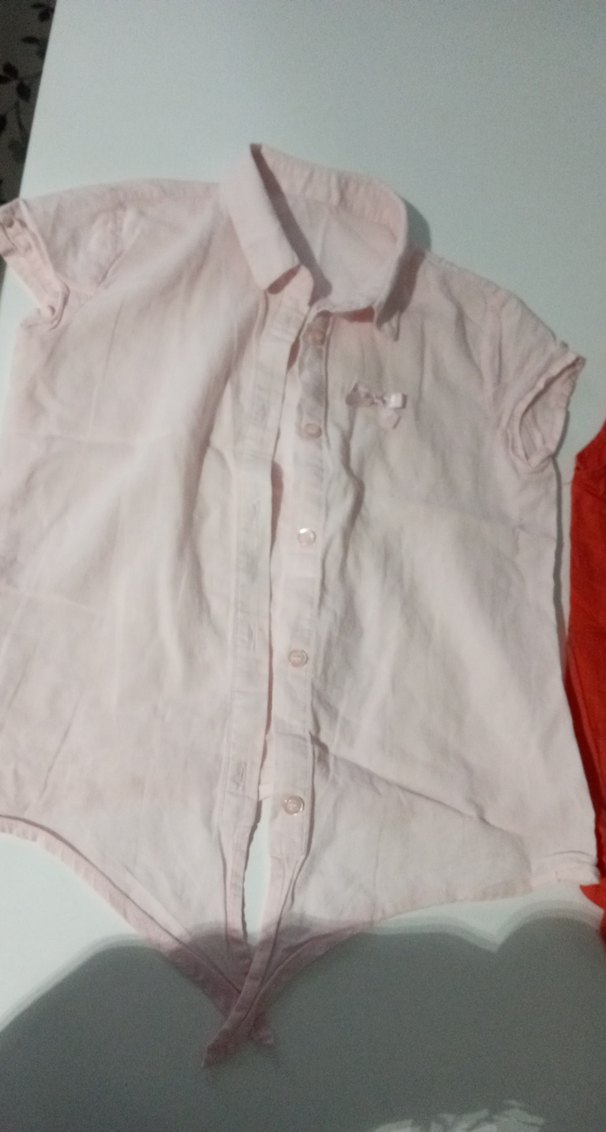 Kırmızı Mini Keten Kadın Bluz - Görsel 3