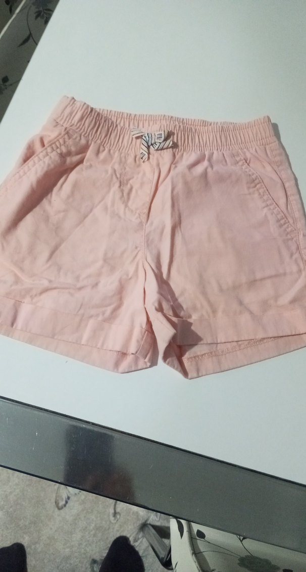 Kızlar için Pembe Pamuklu Bol Kesim Şort - Görsel 2