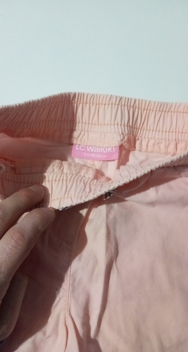 Kızlar için Pembe Pamuklu Bol Kesim Şort - Görsel 3