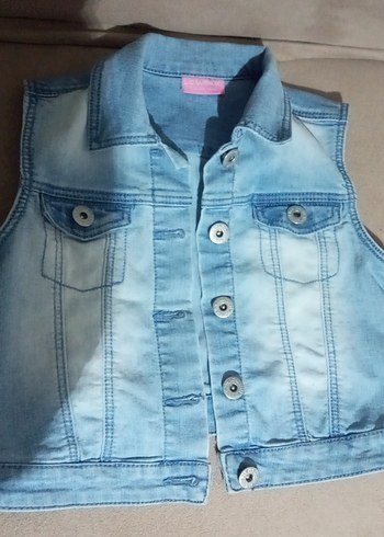 kız çocuk kot yelek - Görsel 3