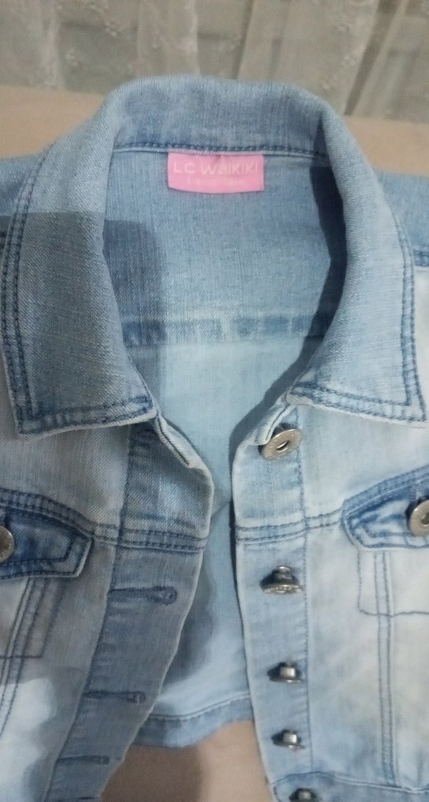 kız çocuk kot yelek - Görsel 4