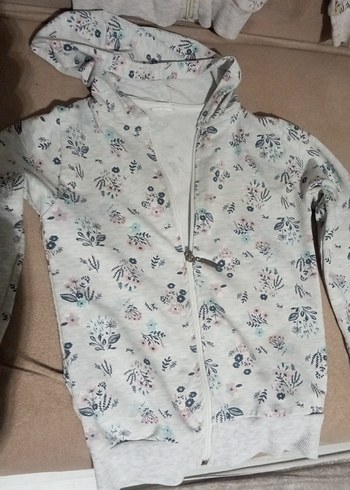 Kız Çocuk Kapüşonlu Desenli Fermuarlı Sweatshirt - Görsel 3