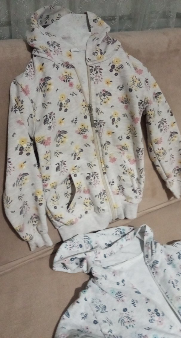 Kız Çocuk Kapüşonlu Desenli Fermuarlı Sweatshirt - Görsel 4