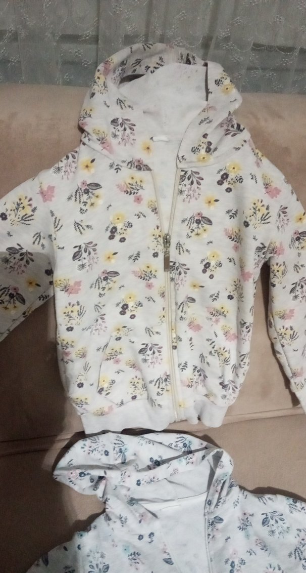 Kız Çocuk Kapüşonlu Desenli Fermuarlı Sweatshirt - Görsel 2