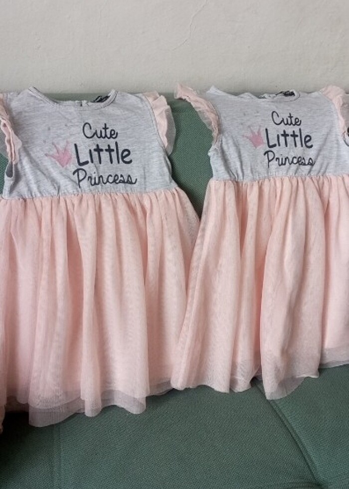 İkiz kız çocuk elbise - Görsel 2