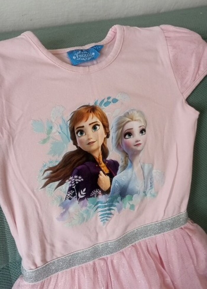 Kız çocuk elbise frozen - Görsel 4