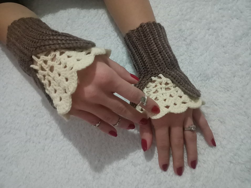 Vintage Bohem Örgü Kadın Eldiveni - Görsel 2