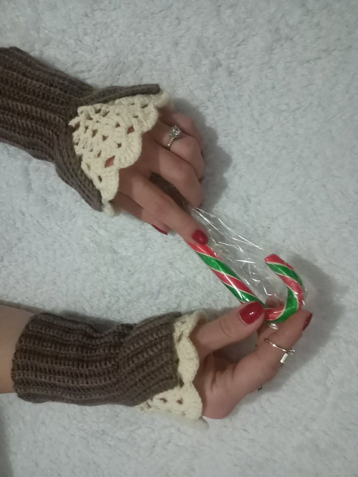 Vintage Bohem Örgü Kadın Eldiveni - Görsel 3