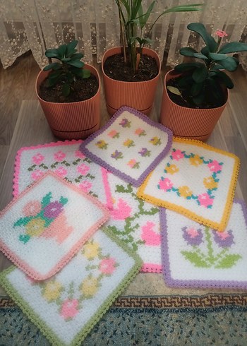 Çiçek Desenli Örgü Lif - Görsel 4