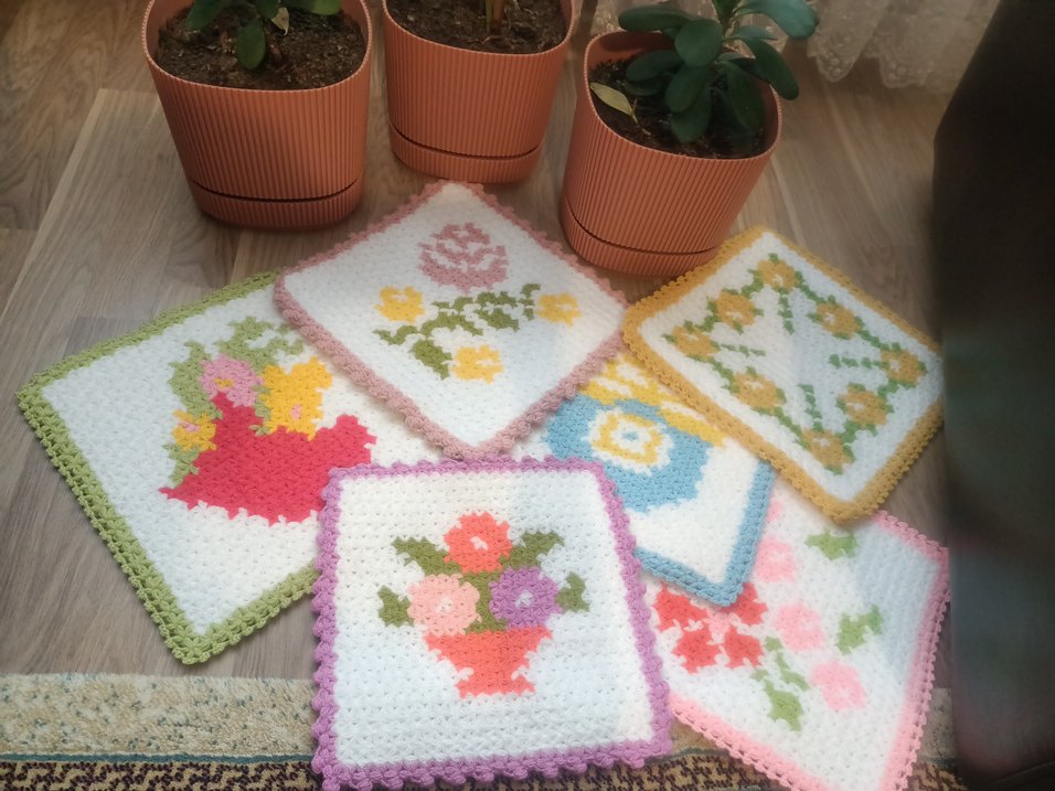 Çiçek Desenli Örgü Lif - Görsel 3