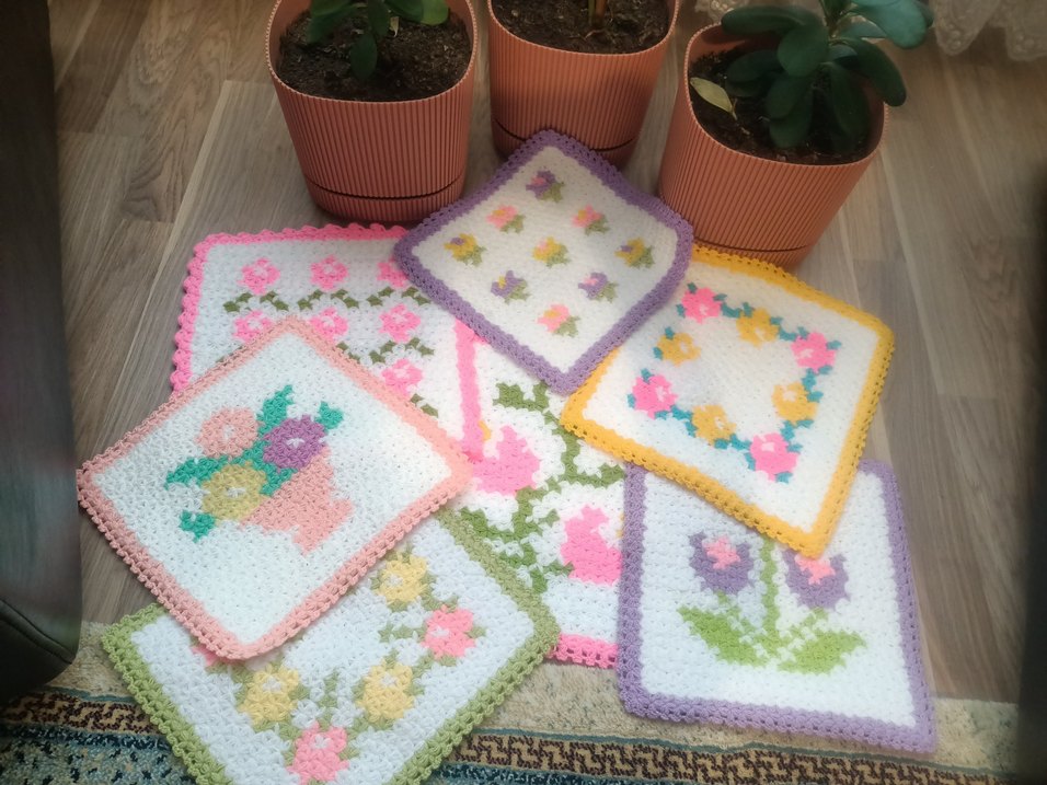 Çiçek Desenli Örgü Lif - Görsel 2