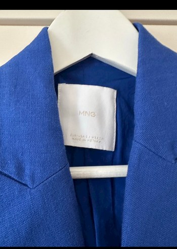 Lacivert Kadın Keten Blazer Ceket - Görsel 2