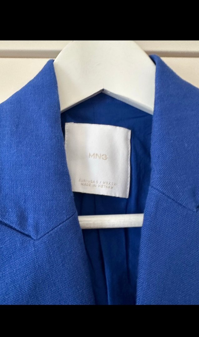 Lacivert Kadın Keten Blazer Ceket - Görsel 2