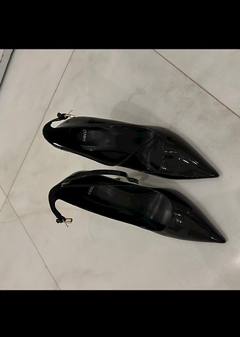 Siyah Yılan Desenli Tokalı Stiletto - Görsel 3