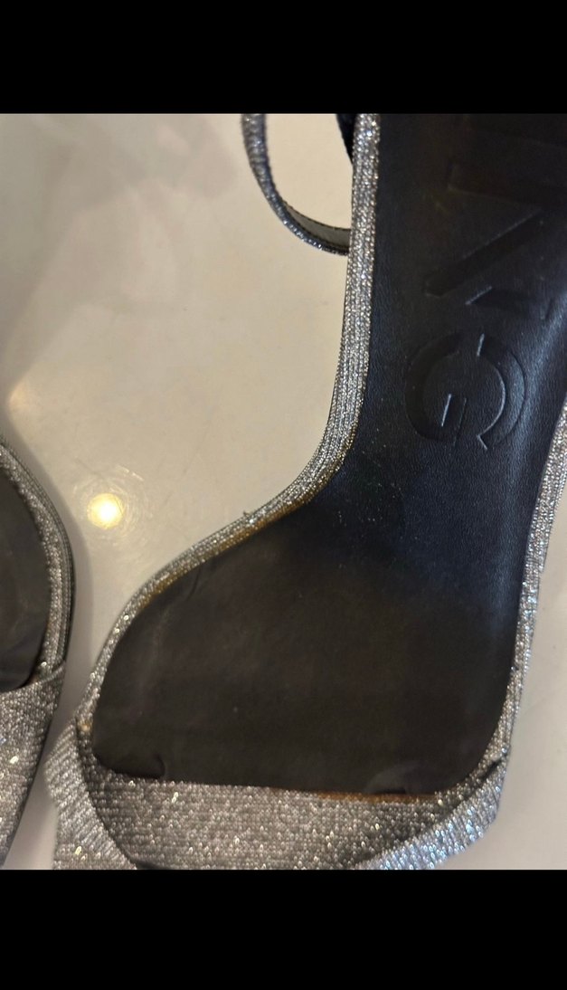 Gri Stiletto Topuklu Yılan Desenli Kadın Ayakkabı - Görsel 2