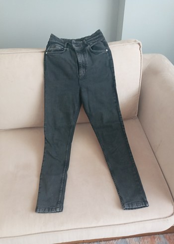 Bershka Gri Dar Kesim Kadın Denim Pantolon