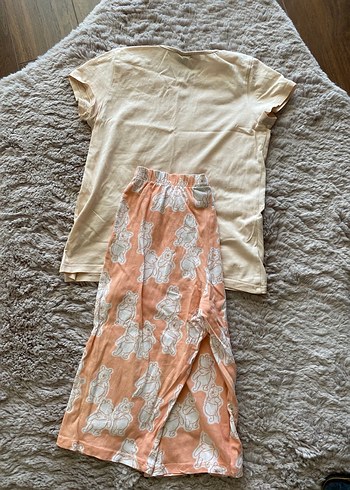 Kız çocuk kapri boy pijama takımı - Görsel 3