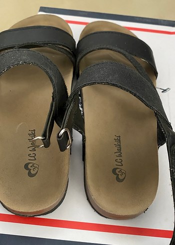 Siyah Düz Tabanlı çocuk Sandalet - Görsel 2