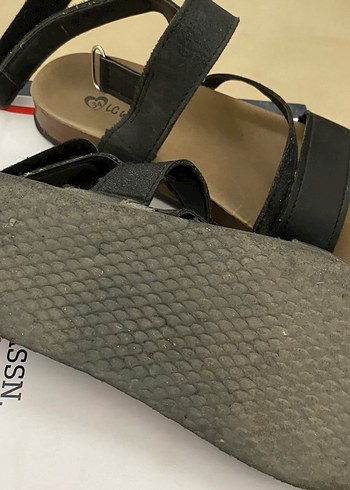 Siyah Düz Tabanlı çocuk Sandalet - Görsel 4