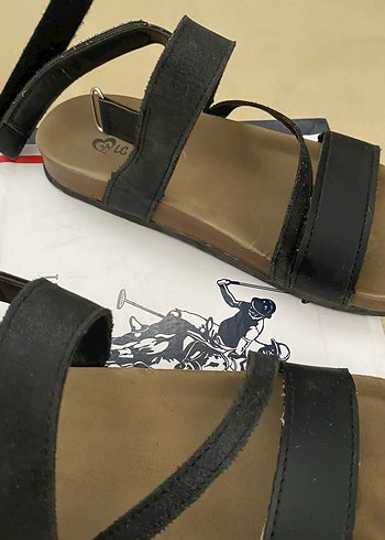 Siyah Düz Tabanlı çocuk Sandalet - Görsel 3