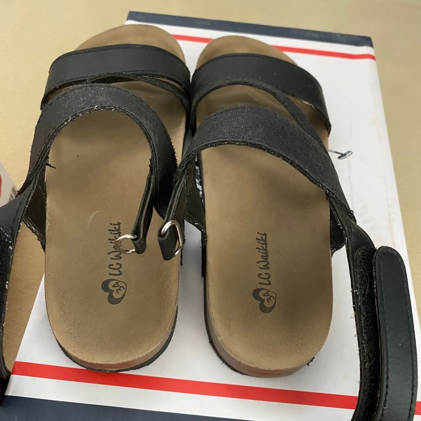 Siyah Düz Tabanlı çocuk Sandalet - Görsel 2