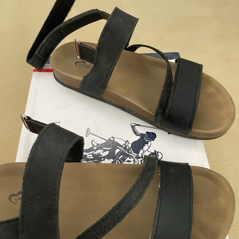 Siyah Düz Tabanlı çocuk Sandalet - Görsel 3